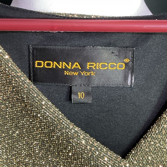 Donna Ricco Vintage  ( 90’s ) Gold Cowl Neck Sheath Dress - Picture 9 of 12